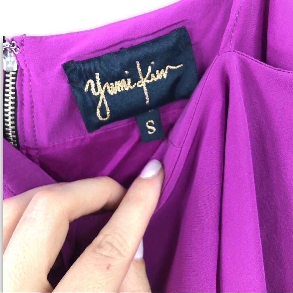 Yumi Kim - Purple Silk Double Ruffle Mini Sheath Sleeveless Dress - S View 6